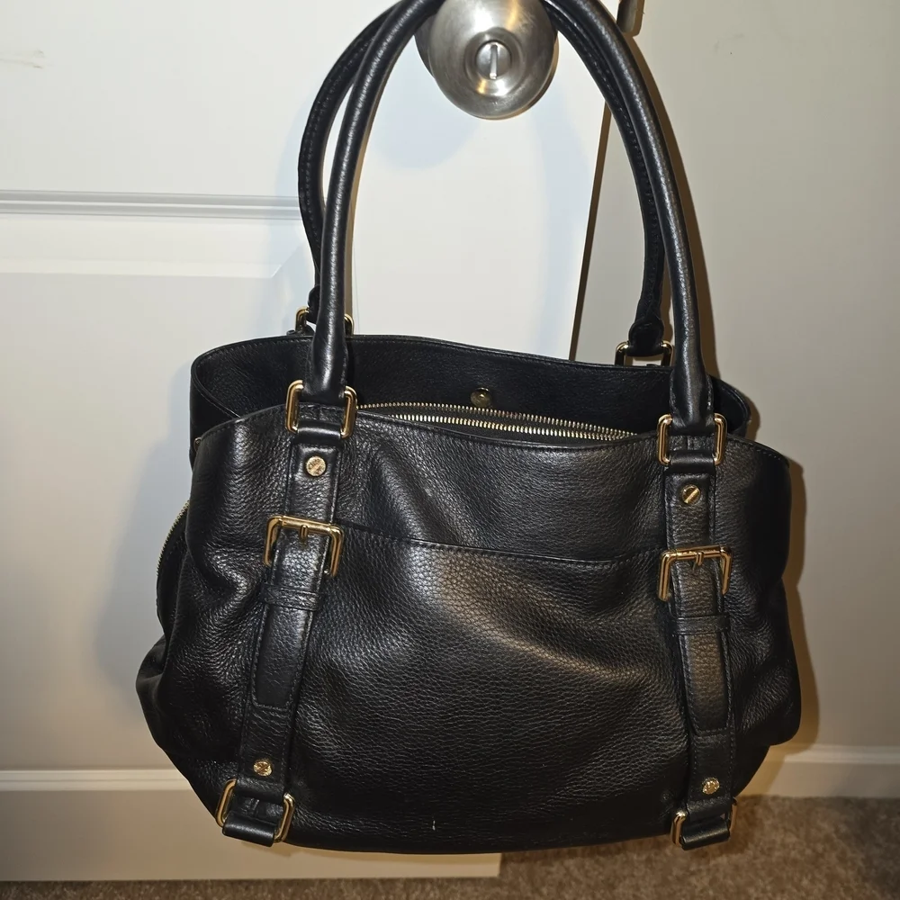 Michael Kors Black Tote with Gold Accents